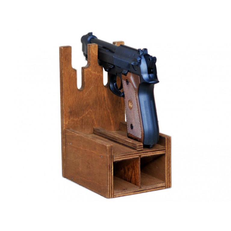 Ложемент деревянный на 2 пистолета и обоймы